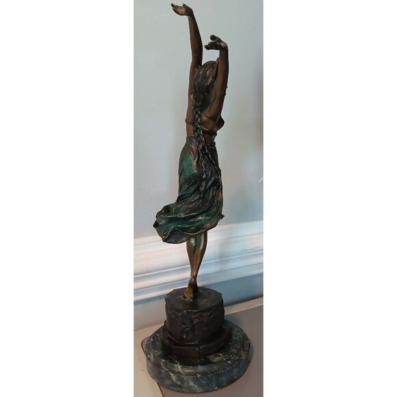 Vintage Claire Jeanne Robertine Colinet Bronze Sculpture "Swaying Dancer" - Picture 3 of 13
